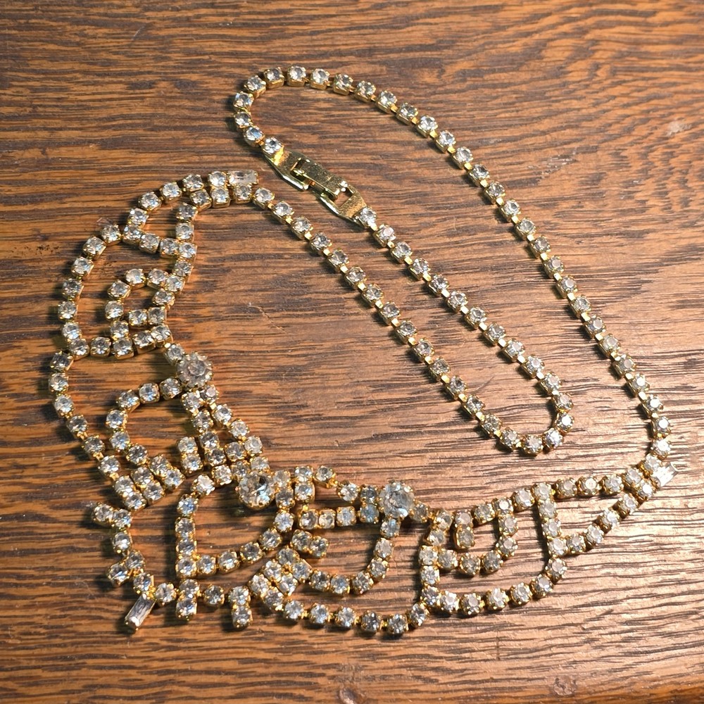 Necklace, delicate, Goldtone & crystal - Vintage '80s Sparkle jewelry